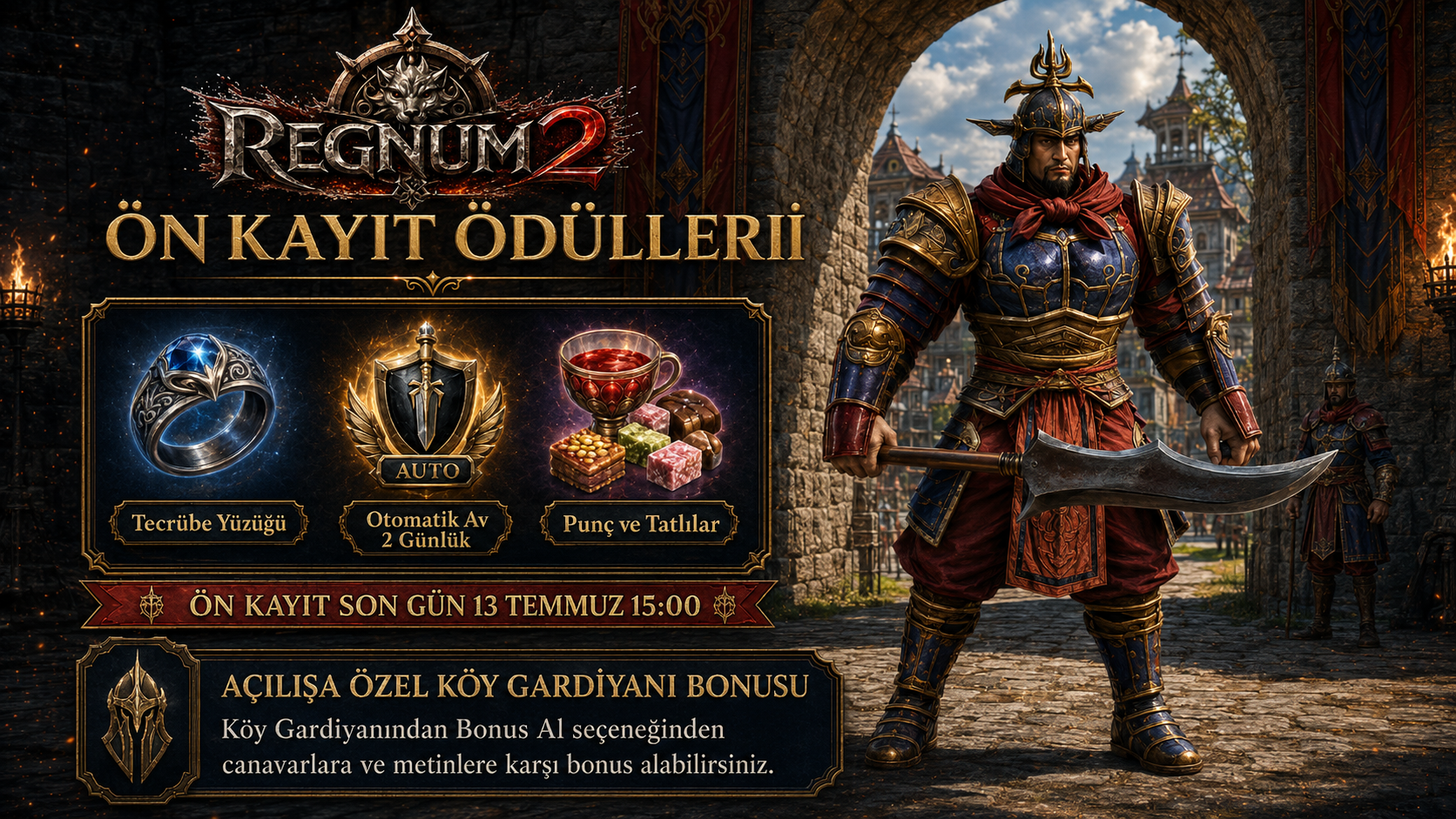 Regnum2 ön kayıt ödülleri ve Köy Gardiyanı bonusu